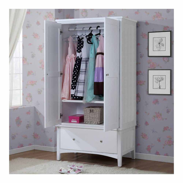 Tweedle Double Wardrobe open white