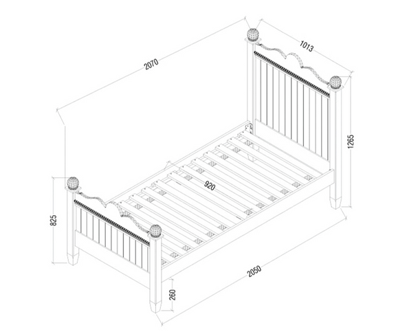 princess bed Size & dimensions