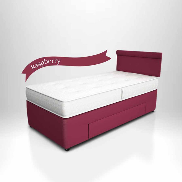 Potter Storage Divan Bed - Large Side Drawer Raspberry