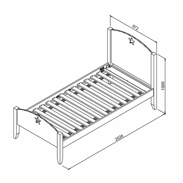 Starlight Single Bed solid wood kids