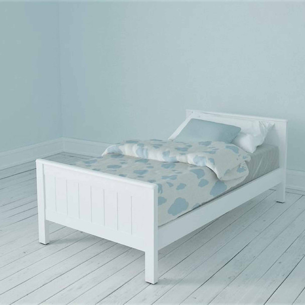 Childrens toddler bed wooden white