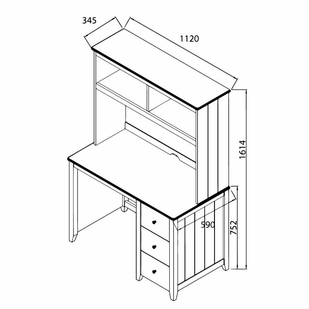 wooden Desk and Hutch