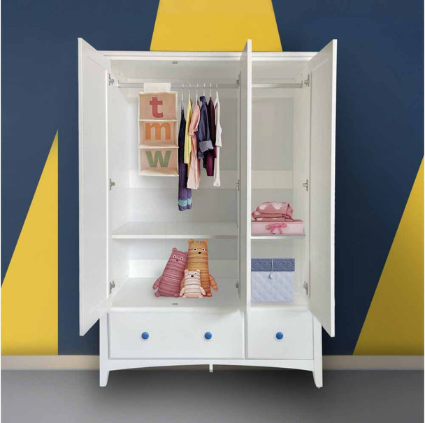 3 drawer wardrobe white