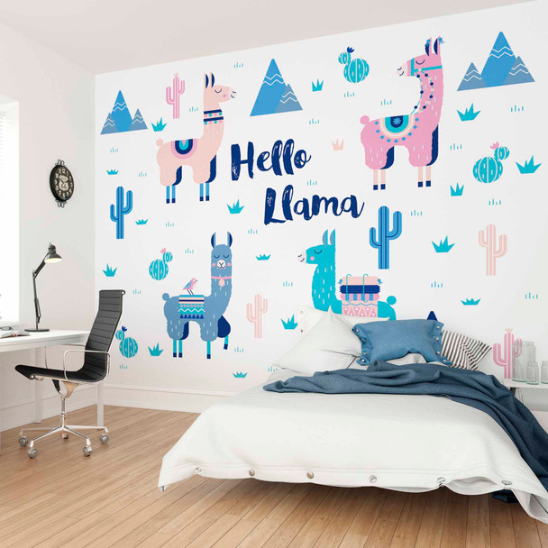 Hello Llama Wall Mural