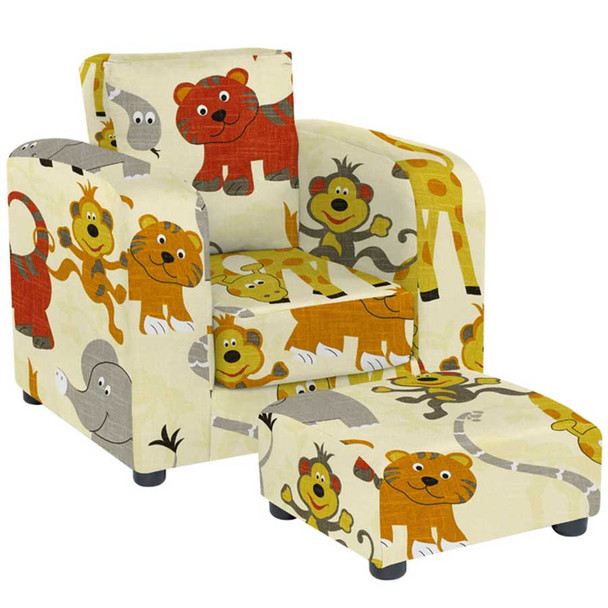 childrens-chair-with-footstool-jungle-party