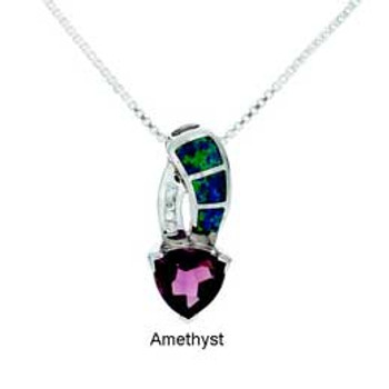"Waterdrop" Tachyon Pendant with Opal and CZ Accents Set in Silver