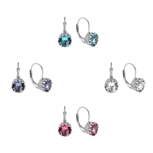 7mm CZ Flower Tachyon Earrings - Lever Back 