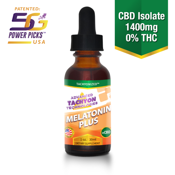 Tachyonized Melatonin Plus CBD,   Melatonin is a vital natural neuro-hormone that regulates the daily circadian rhythm in mammals. Melatonin is the most potent known antioxidant; it has also been shown to protect against various forms of cancer. CBD allows the Melatonin to be more effective in smaller doses.