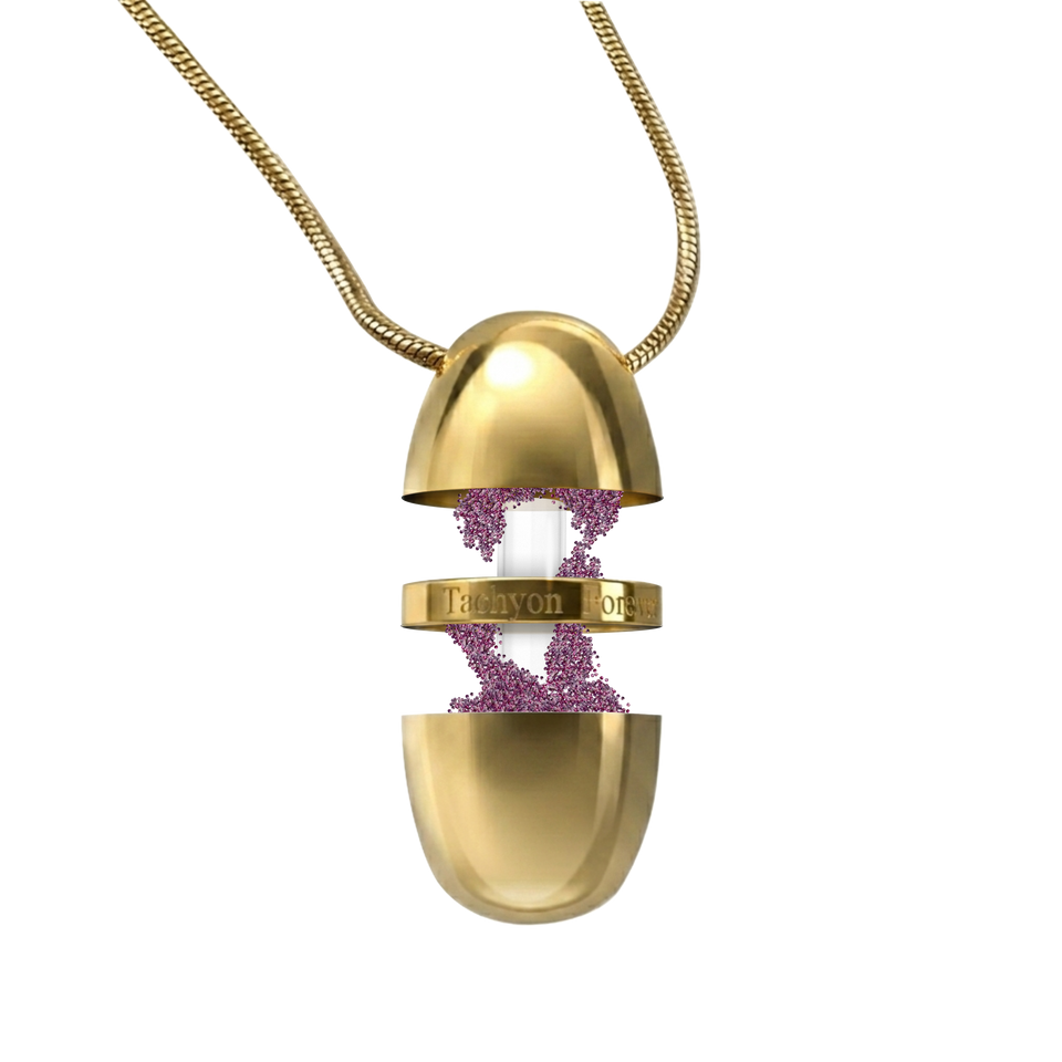 Tachyon Energy Products - Ultra EMF Orb Pendant is full of tiny Tachyonized beads with special Tachyonized quartz crystal bouncing energy off each other protecting you from 5G, EMFs and cell phone radiation.