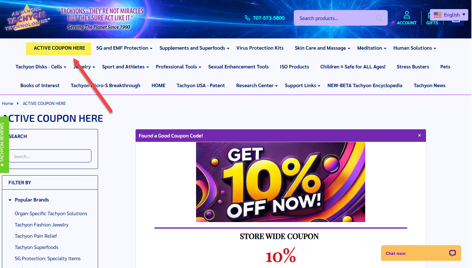 Tachyon Active Coupon