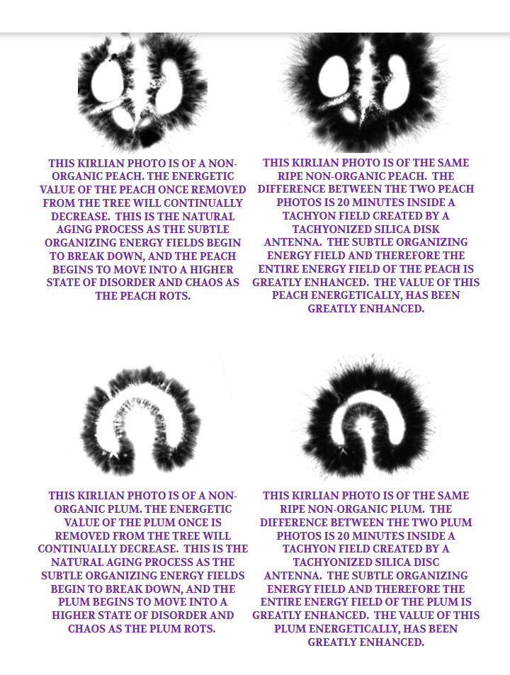 Kirlian Photographs of Fruit
