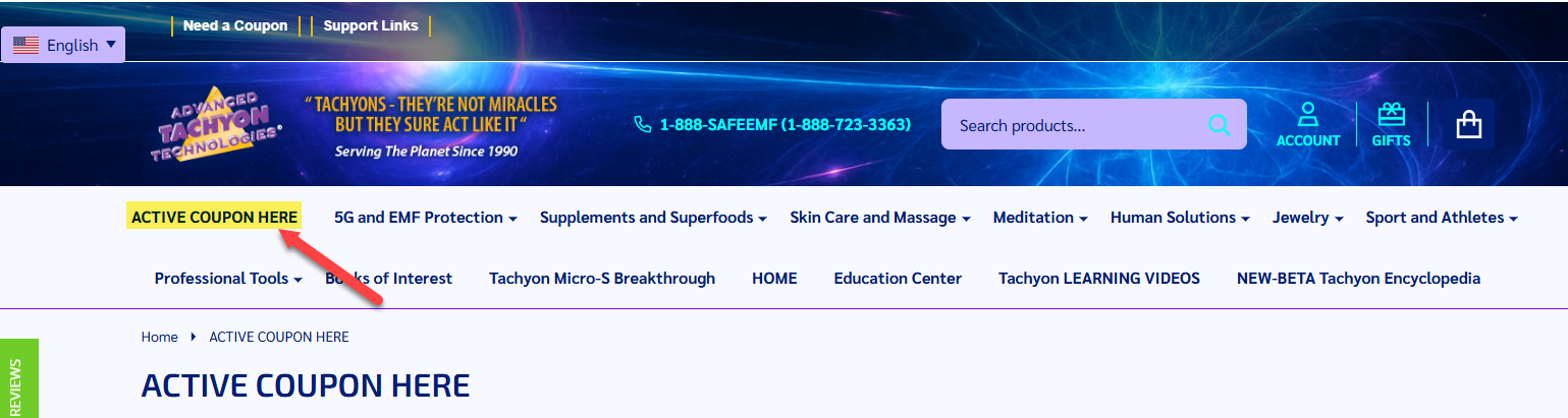 Tachyon Active Coupon