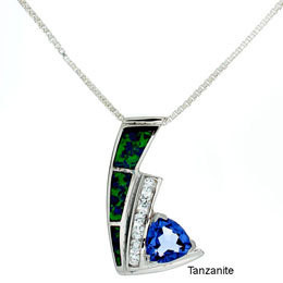 "Wave" Tachyon Pendant with Tanzanite