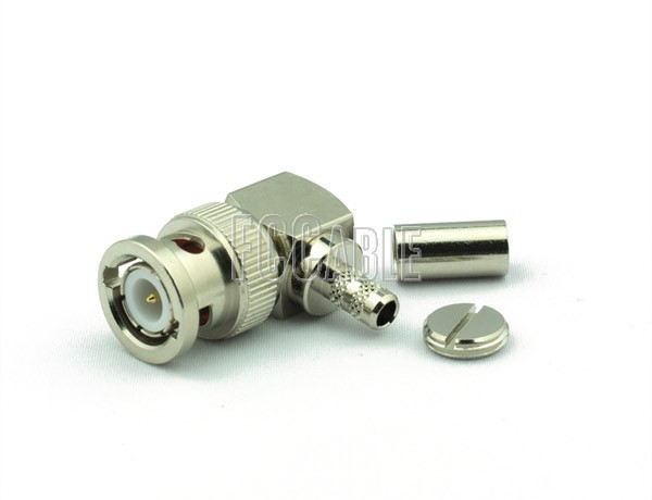 [C1026] BNC Male Connector Right Angle CRIMP For RG58, RG141, RG303 ...
