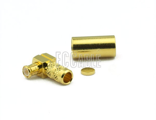 MCX Plug Connector Right Angle CRIMP For RG55, RG142, RG223, RG400