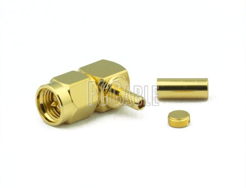 SMA Male Connector Right Angle CRIMP For RG188DS, RG316DS