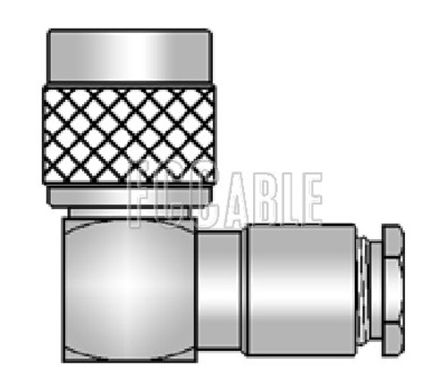 C Male Connector Right Angle CLAMP For RG8, RG9, RG11, RG213, RG214, RG225, RG393