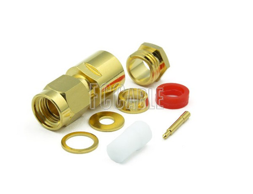 SMA Male Connector CLAMP For RG180, RG195, B8218, B1855