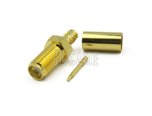 SMA Reverse Polarity Female Connector CRIMP For RG55, RG142, RG223, RG400