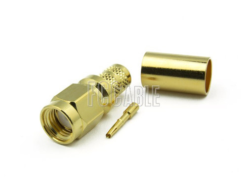 SMA Reverse Polarity Male Connector CRIMP For RG8X, LMR240, B7808A