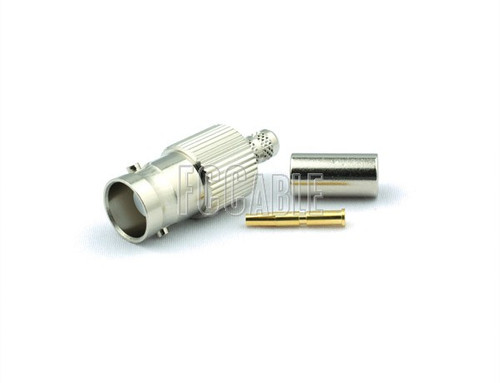 BNC Reverse Polarity Female Connector CRIMP For RG8X, LMR240, B7808A