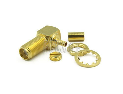 SMA Female Connector Bulkhead Right Angle CRIMP For RG188DS, RG316DS