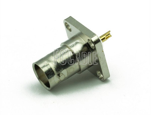 BNC Female Connector Panel Mount Solder Cup Contact 4-Hole Panel Mount