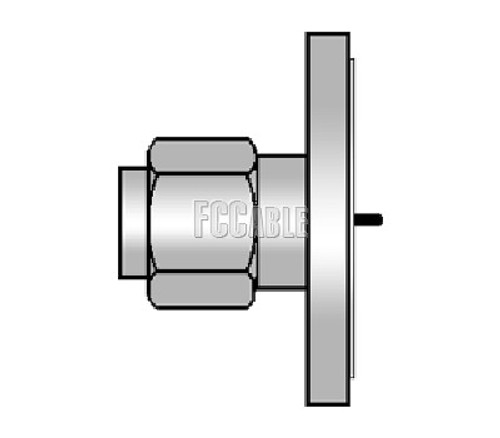 SMA Male Connector 4 HOLE Panel Mount .020 inches DIA. POST CONTACT WITH O-RING