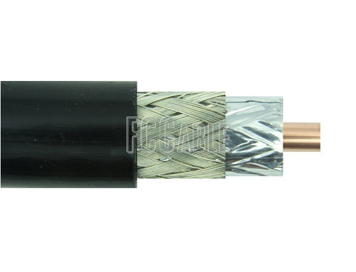 Flexible Times LMR400 50 Ohm Low Loss Coax Cable 0.405 inches Diameter, Double Shield, Black PE Jacket