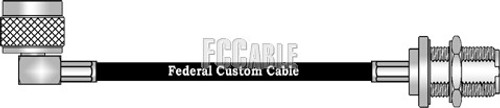 N Male Right Angle to N Female Bulkhead Coax Cable Assembly with RG223 Flexible Cable ROHS Lead Free