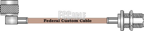 N Male Right Angle to N Female Bulkhead Coax Cable Assembly with RG393 Flexible Cable