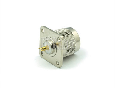 BRACKE HN Male Panel Mount RF Connector – Solder Cup, 1 Pin, Made In USA (BM61287)