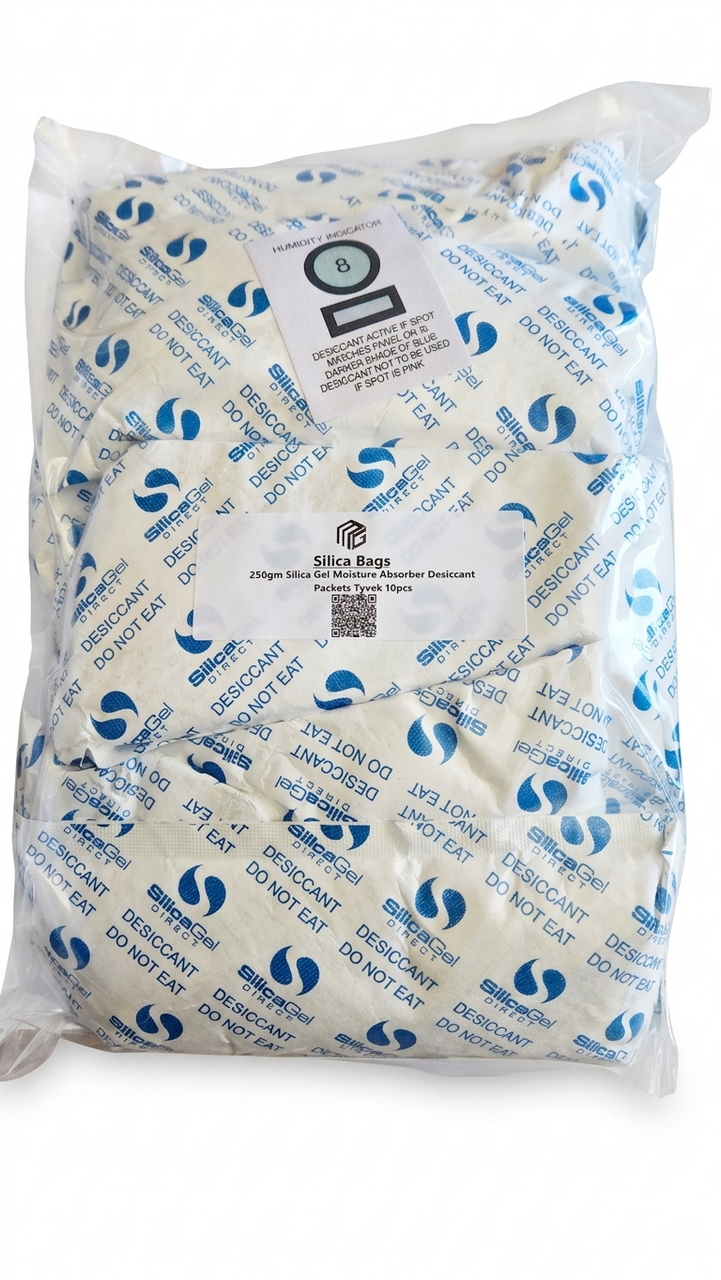 250gm Silica Gel Moisture Absorber Desiccant Packets Tyvek