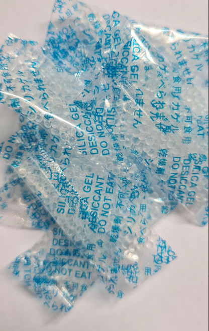 Group of 2g clear OPP silica gel desiccant sachets