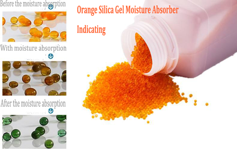 Silica Gel Moisture Absorber Desiccant Indicating Orange Beads - Silica Bags