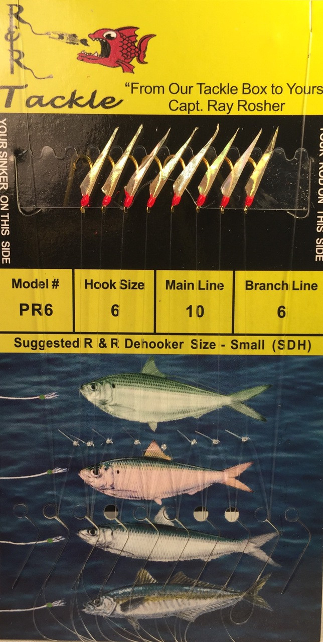 R&R Pr-6 Sabiki Rig 8 Hk Pilchard/ Red Head Size 6 Hooks