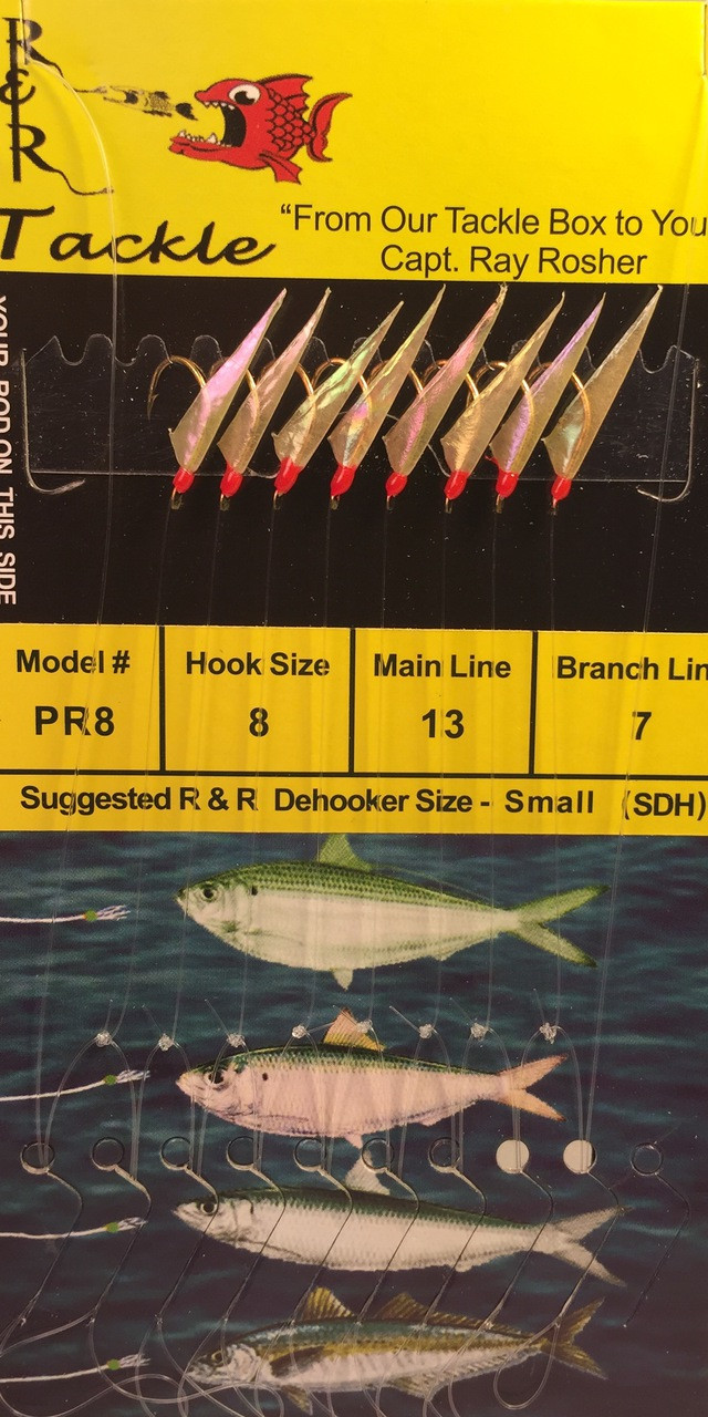 R&R Pr-8 Sabiki Rig 8 Hk Threadfin/Red Head Size 8 Hooks