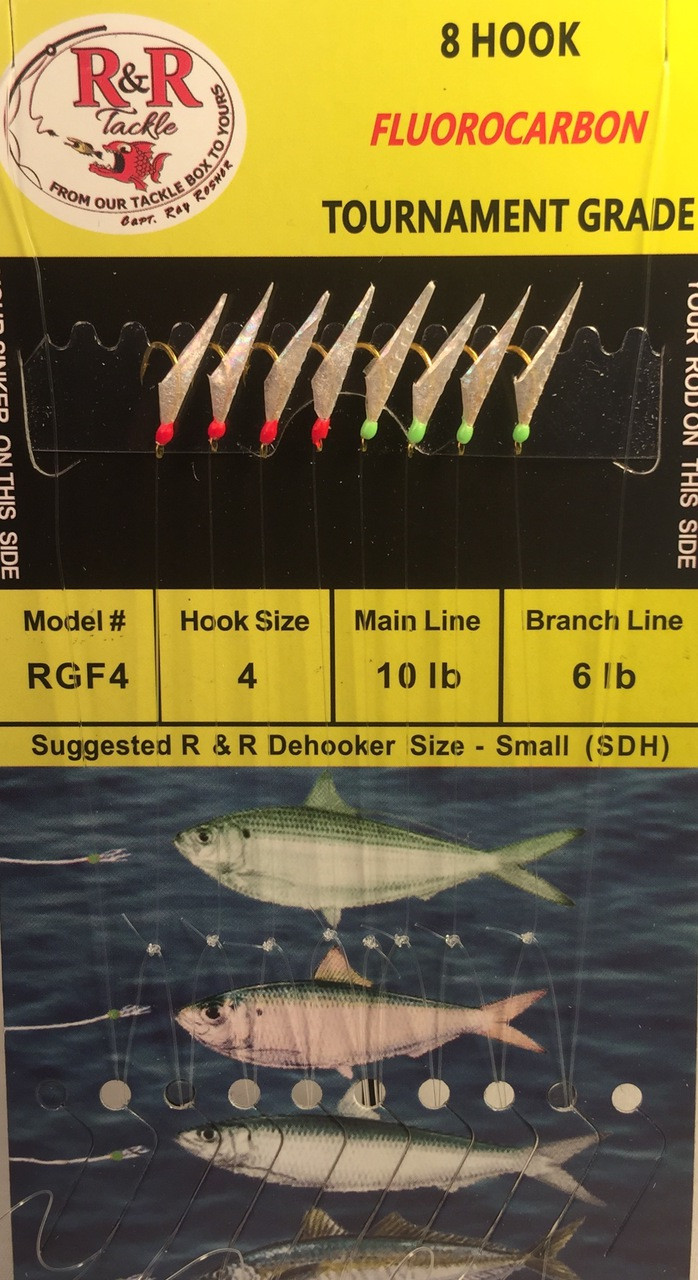 R&R Fsh-4 Sabiki Rig Blue Runner Hk Rainbow Flash/ Fish Skin Size 15 Hook  Ska Favorite, Rainbow Runner Fish