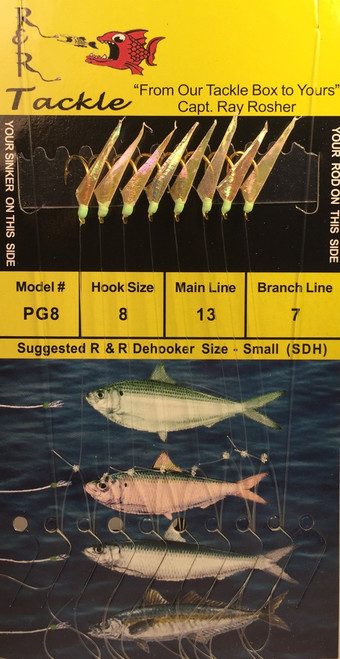 R&R Pg-8 Sabiki Rig 8 Hk Threadfin/ Green Head Size 8 Hook