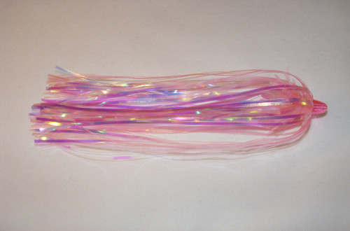 Ribbon Fish/ Dredge Skirt Wide Cut 6" Bling On Plastic Head Pink   36001-3