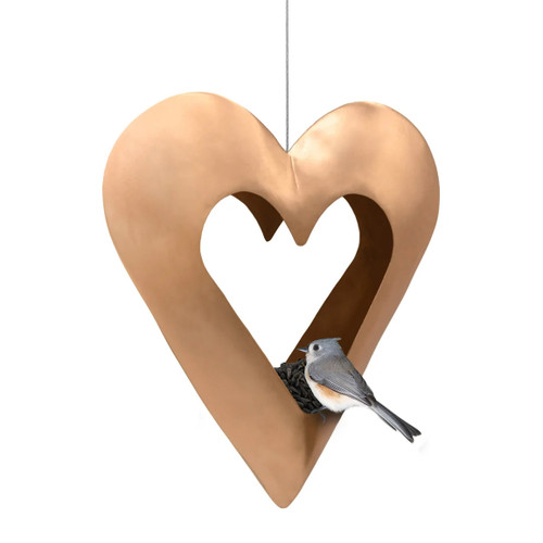 Fly-Thru Copper Heart Feeder