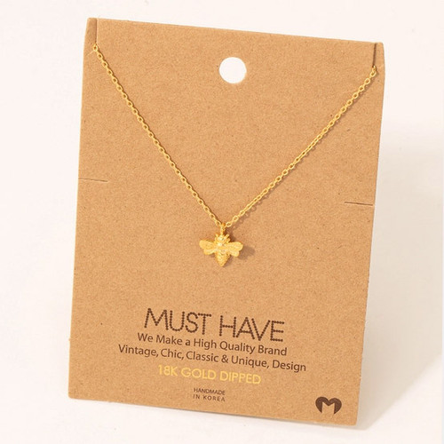 Mini Bee Pendant Necklace