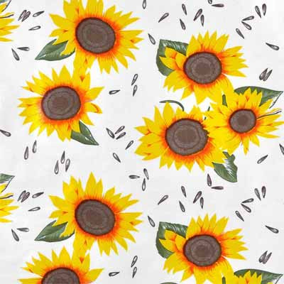 Sunflower Oilcloth Fabric by the Foot