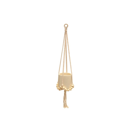 Beaded Macrame Hanger, 36-Inch