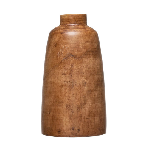 Walnut Finish Wood Vase