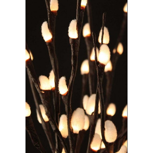 Lighted Natural Pussy Willow Branches