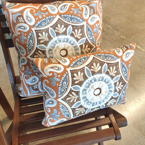 Orange Paisley Pillow