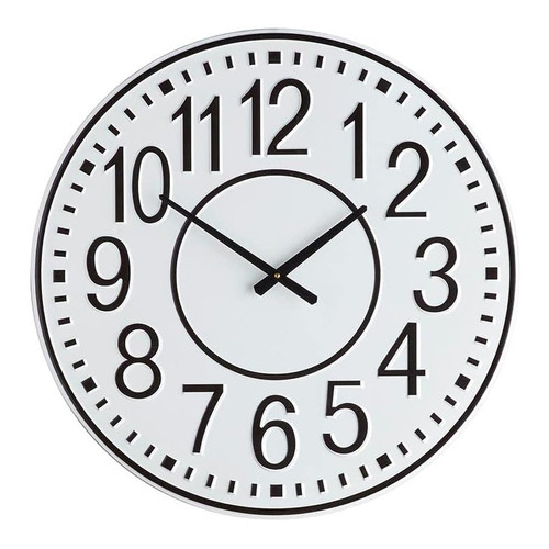 White Metal Wall Clock, 24-Inch