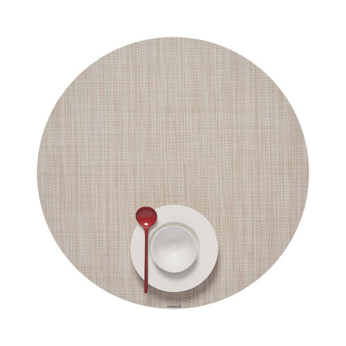 Chilewich Mini Basketweave Placemat - Parchment, Round