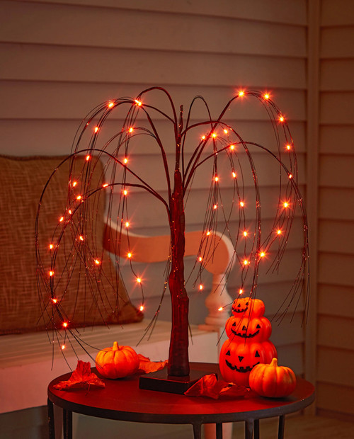 Lighted Spooky Weeping Willow Tree